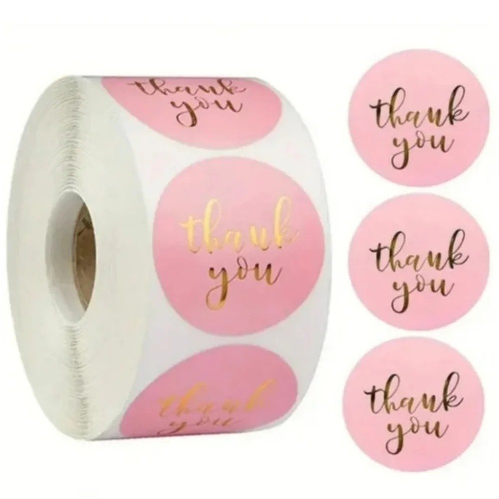 500 Pieces Roll Thank You Sealing Sticker